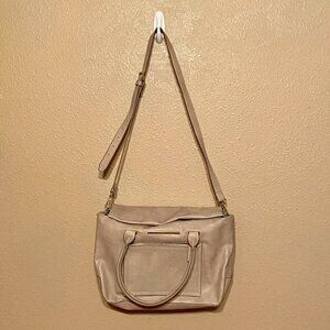 Danielle Nicole Beige Shoulder Tote/satchel Purse Folding Magnet Top Closure